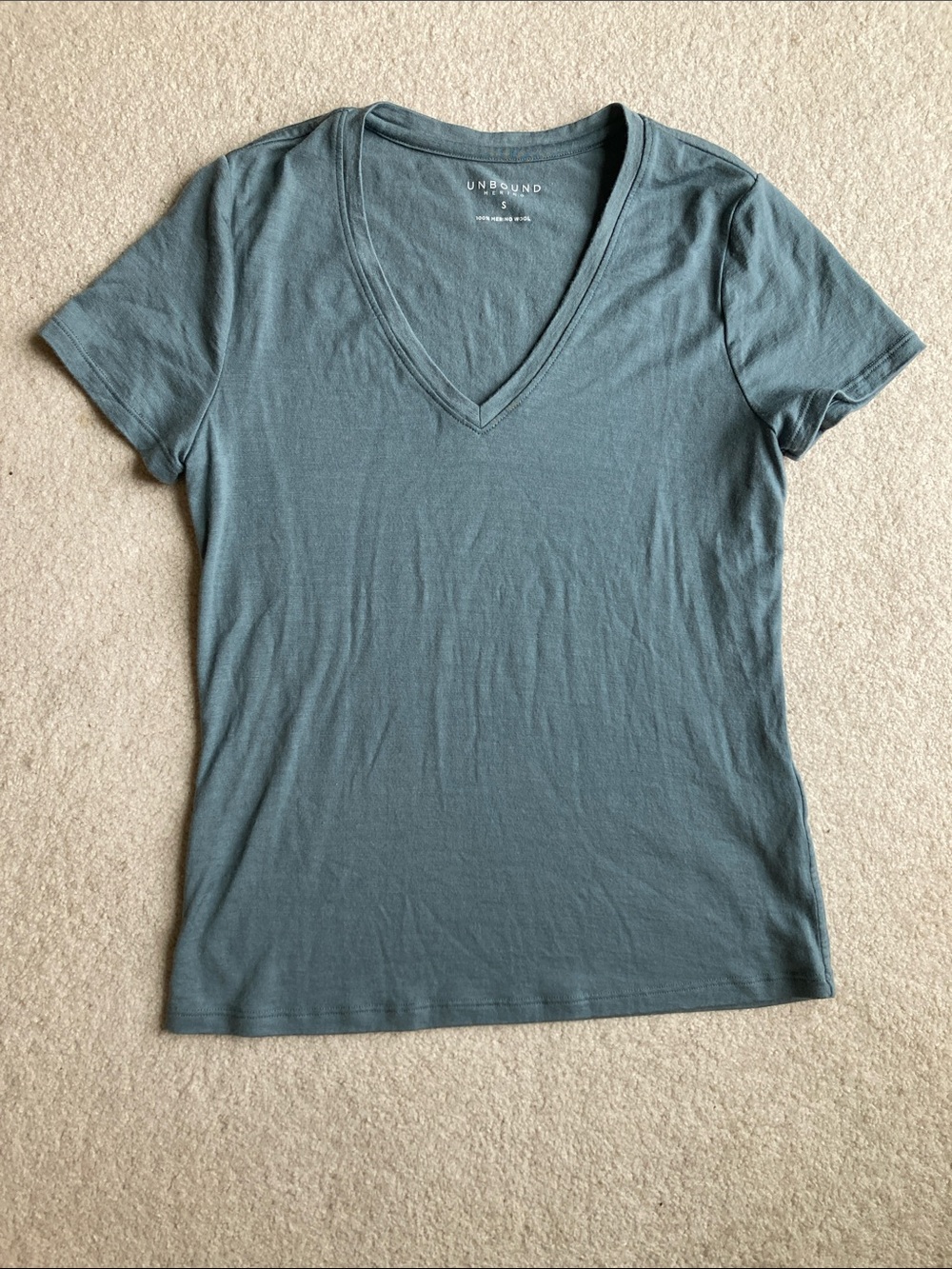 Unbound Merino 100% merino wool v neck tee